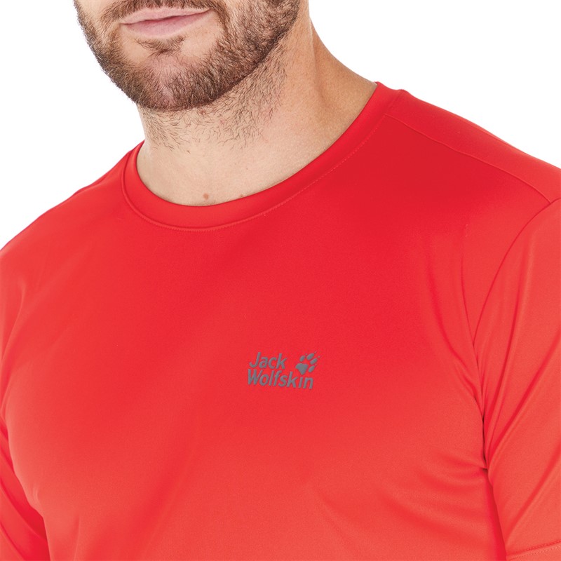 Jack Wolfskin Mens Tech T-Shirt Adrenaline Red