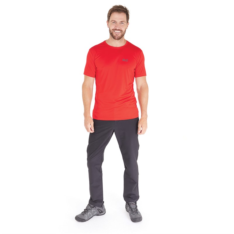 Jack Wolfskin Mens Tech T-Shirt Adrenaline Red