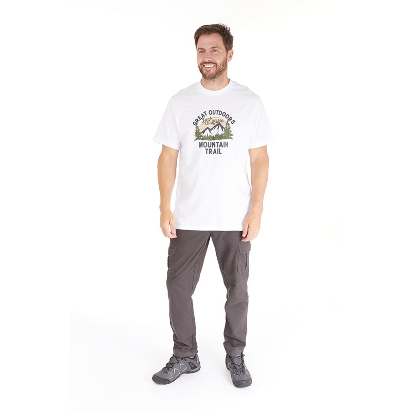 Jack Wolfskin Mens JW Mountain Trail T-Shirt White Rush