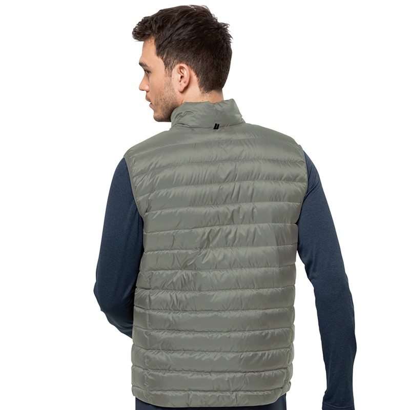 Jack Wolfskin Mens Pack And Go Down Gilet Gecko Green