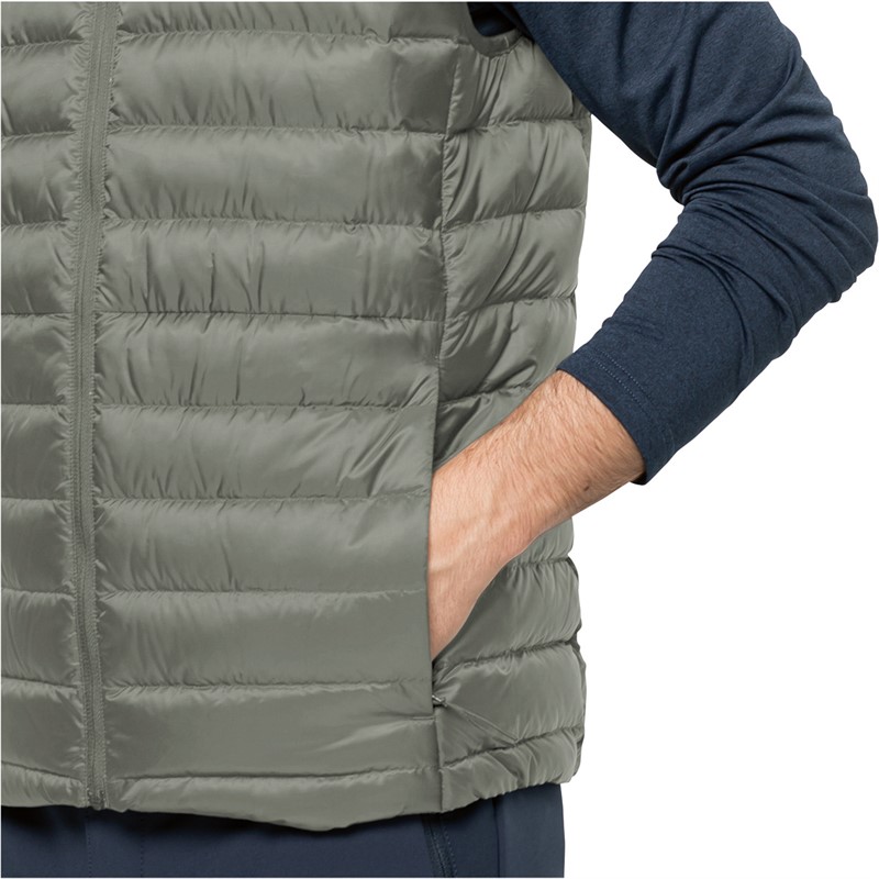 Jack Wolfskin Mens Pack And Go Down Gilet Gecko Green