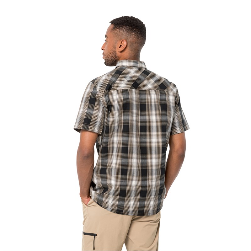 Jack Wolfskin Mens Hot Chili Check Shirt Sand Storm Checks