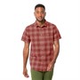 Jack Wolfskin Heren Highlands Geruit Overhemd Barn Rood