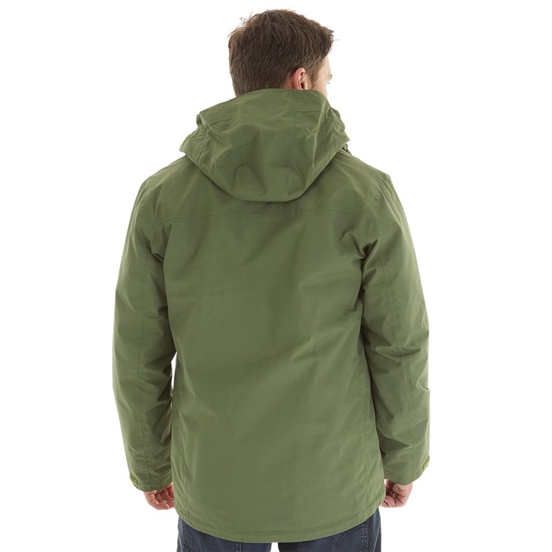 Jack Wolfskin Mens Bergland Two Layer Waterproof Insulated 3-In-1 Jacket Greenwood