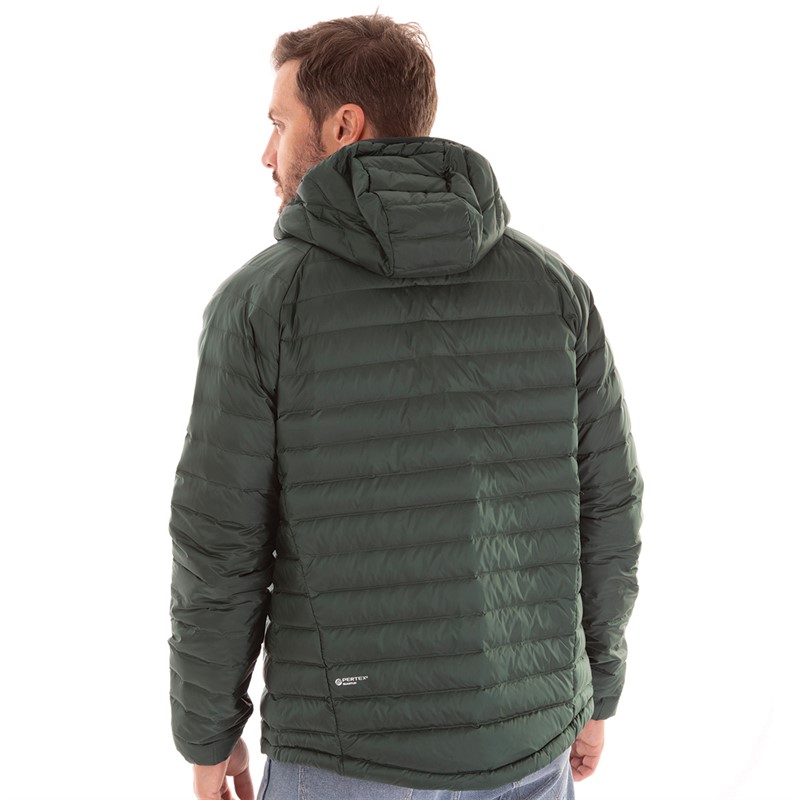 Jack Wolfskin Mens Passamani Micro Down Insulated Hooded Jacket Black Olive