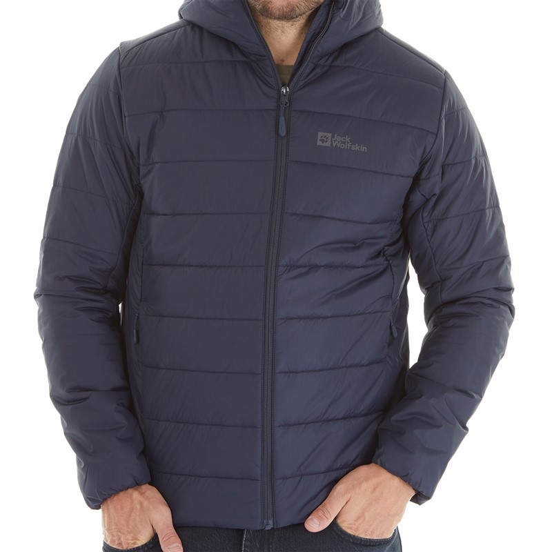 Jack Wolfskin Mens Lapawa Insulated Hooded Jacket Night Blue