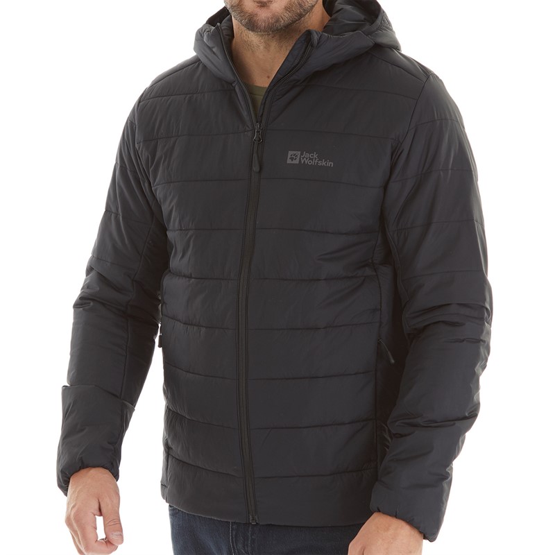 Jack Wolfskin Mens Lapawa Insulated Hooded Jacket Black