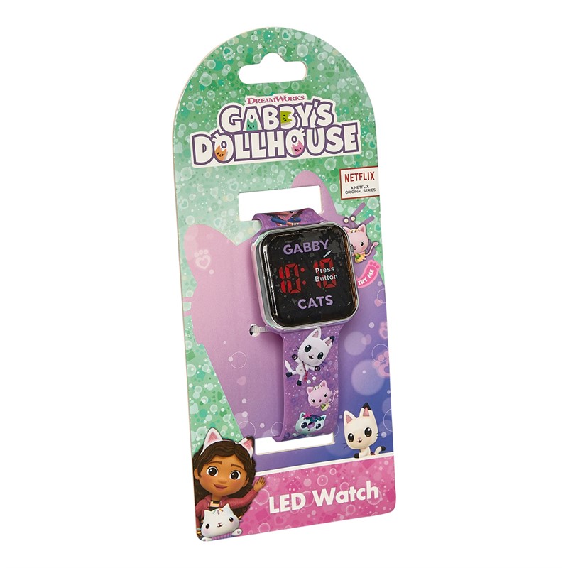 Gabby's Dollhouse Girls Printed Strap LED Watch Multi