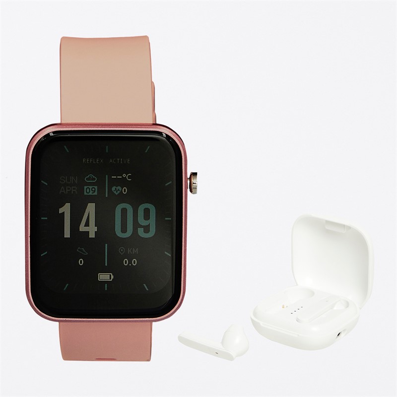 Reflex Active Womens Series 13 Smart Watch And True Wireless Sound Earbuds Gift Set Pink/White