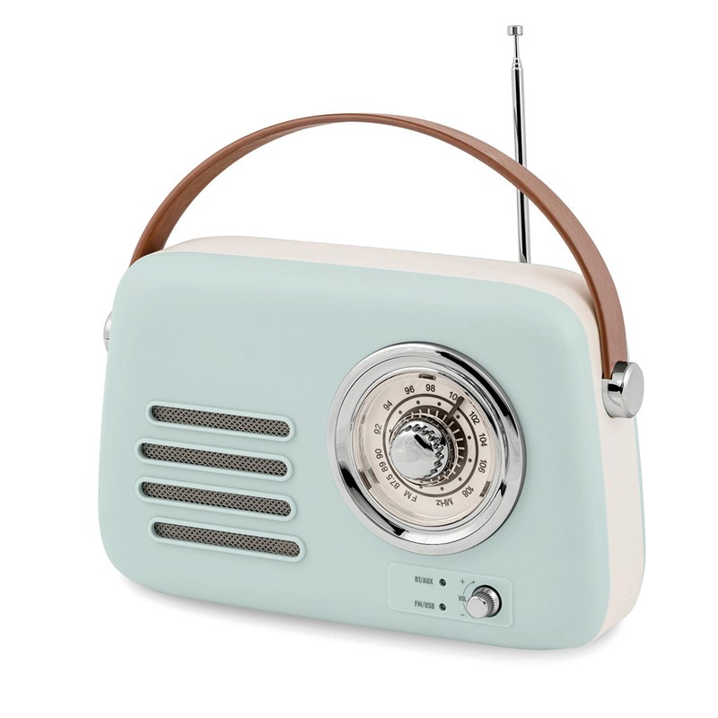 Reflex Active Wireless Retro Speaker And Radio Blue