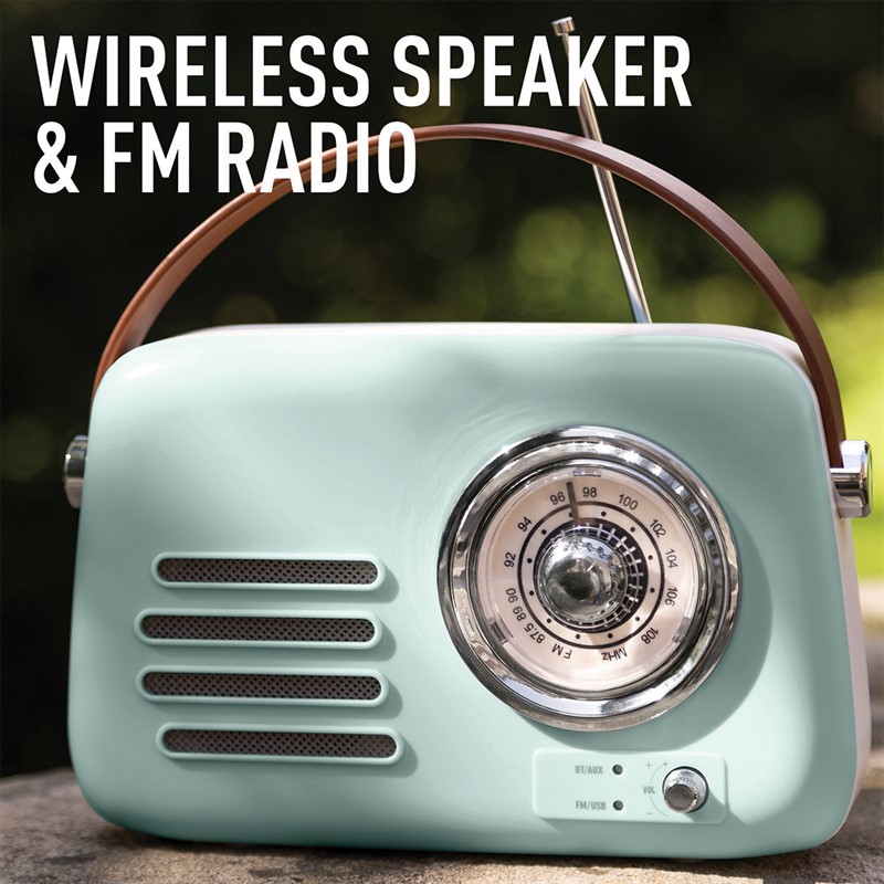 Reflex Active Wireless Retro Speaker And Radio Blue