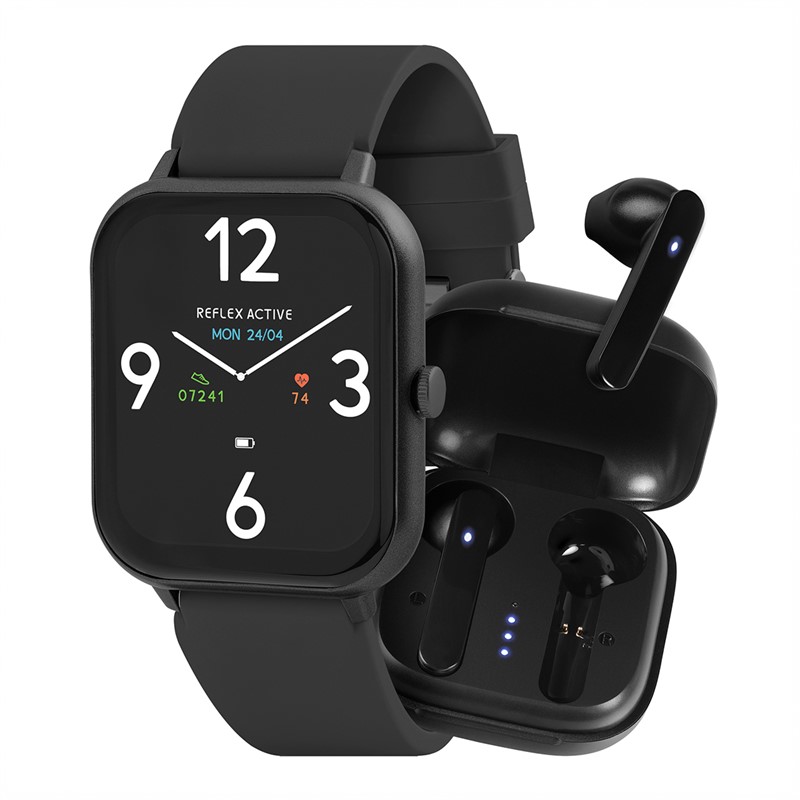 Reflex Active Womens Watch And Earbuds Set Black - Size OS