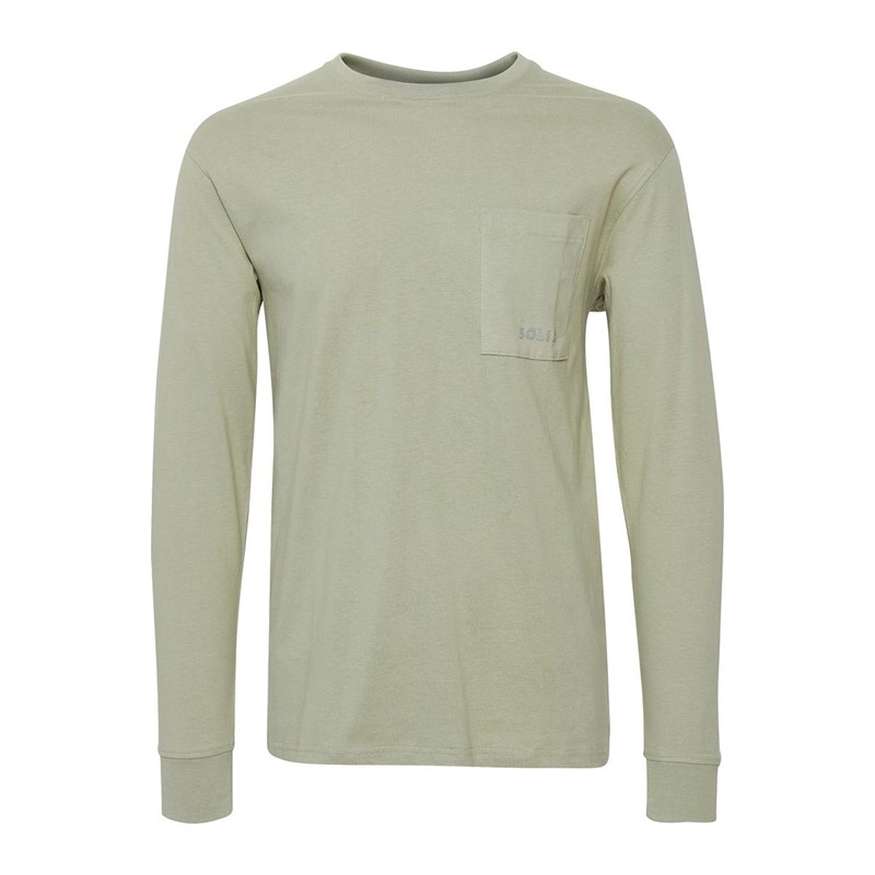 Solid Herre Vicente T-shirts med lange ærmer Lys Grøn