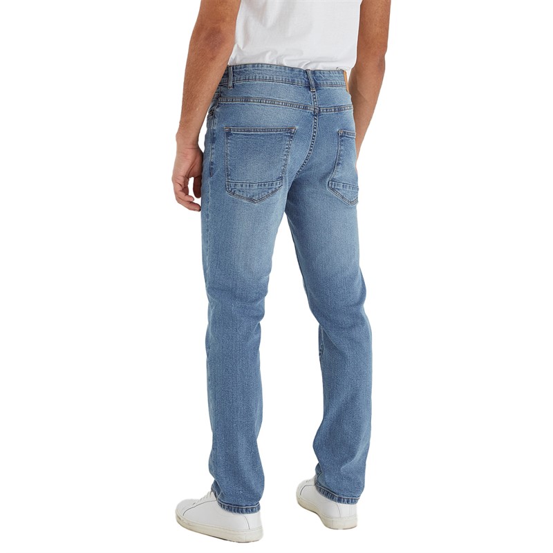 Solid Męskie Ryder Regular Fit Blue 200 Denim Dżinsy Wąskie Niebieski