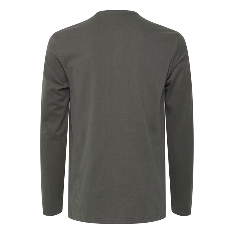 Solid Męskie Vinton T-Shirty z Długim Rękawem Odcienie szarości