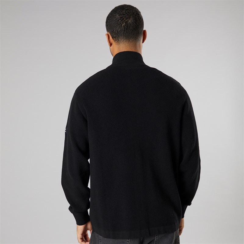 Solid Herren Strick Cardigan True Black