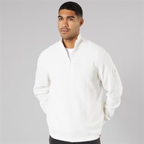 Solid Herren Strick Pullover Off White