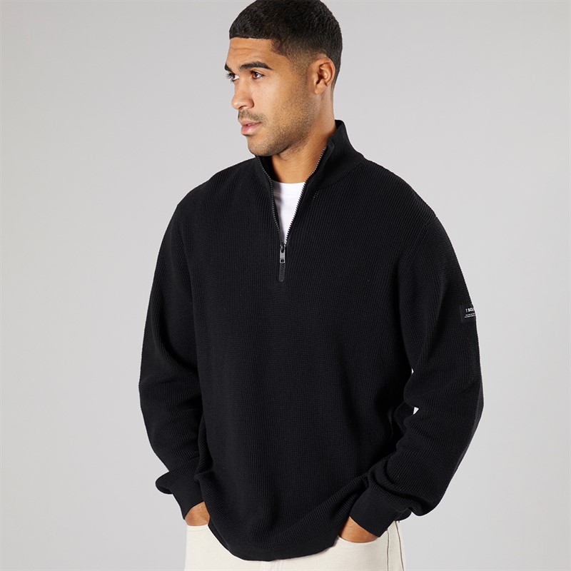 Solid Herren Strick Pullover True Black