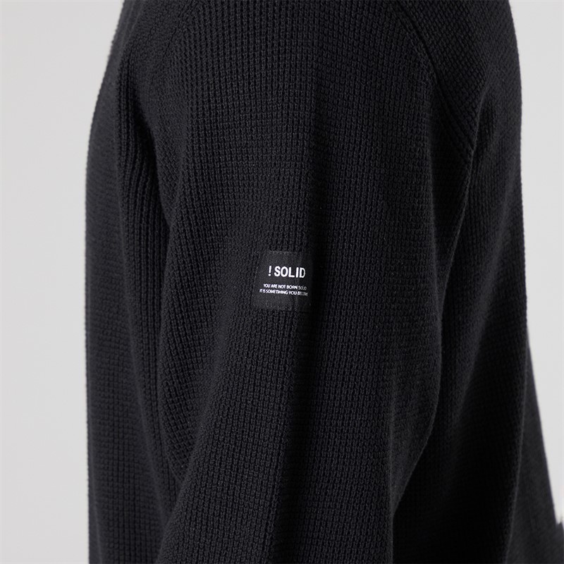 Solid Herren Strick Pullover True Black