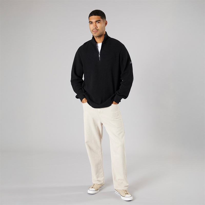 Solid Herren Strick Pullover True Black