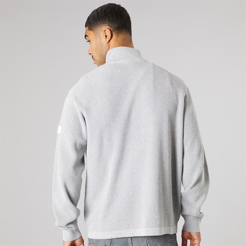 Solid Herren Strick Pullover Light Grey Melange