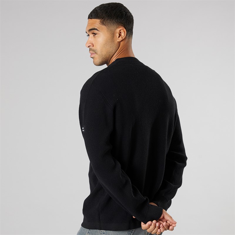 Solid Herren Strick Pullover True Black