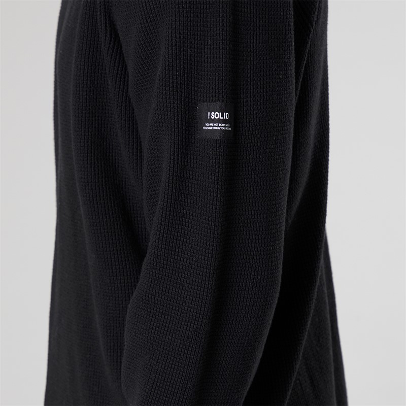 Solid Herren Strick Pullover True Black