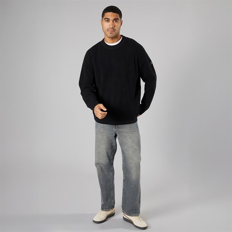 Solid Herren Strick Pullover True Black