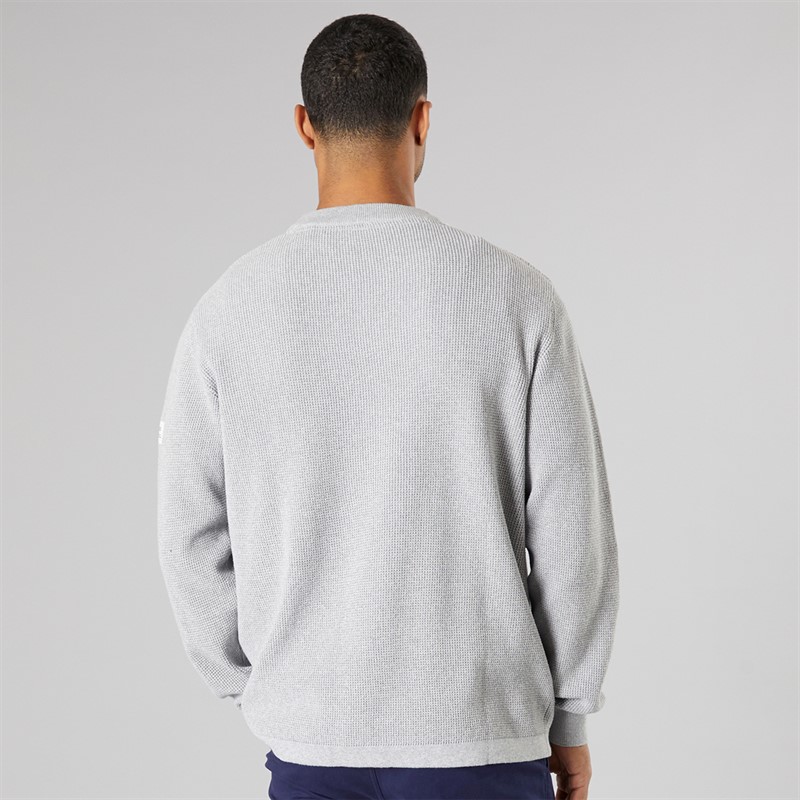 Solid Herren Strick Pullover Light Grey Melange