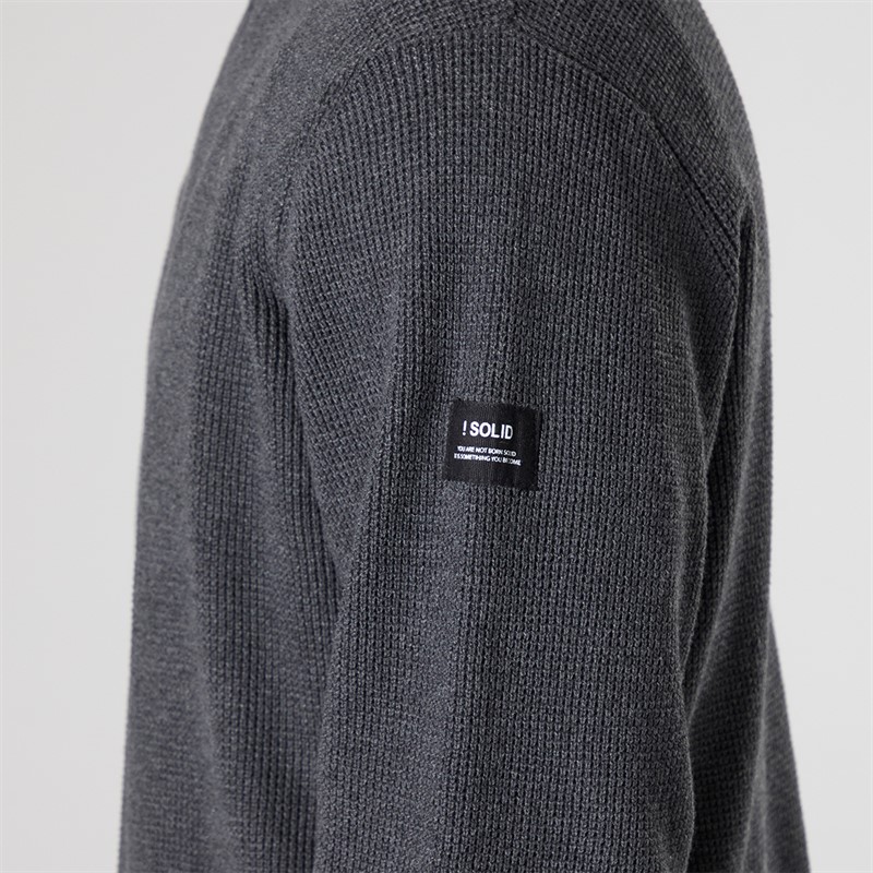 Solid Herren Strick Pullover Dunkel Grau Marl Dar Grey M