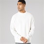 Solid Herren Strick Pullover Off White