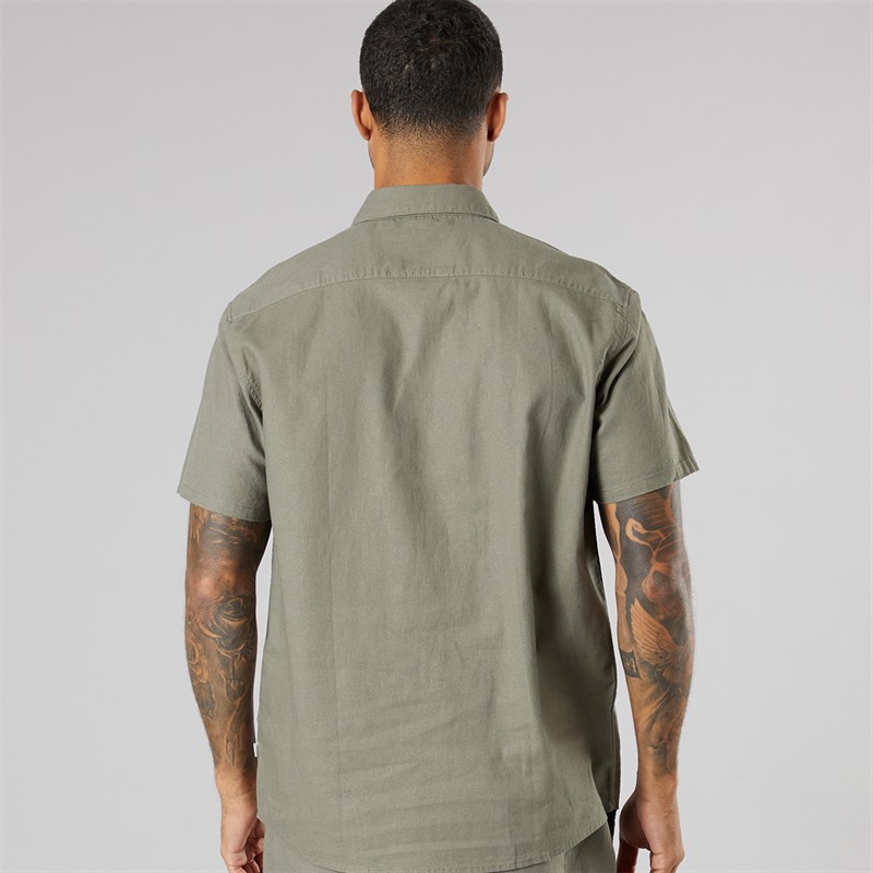 Solid Krótka koszula z krótkim rękawem dla niego kolor Dusty Olive