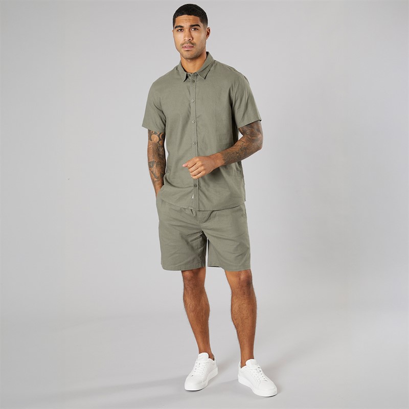 Solid Krótka koszula z krótkim rękawem dla niego kolor Dusty Olive