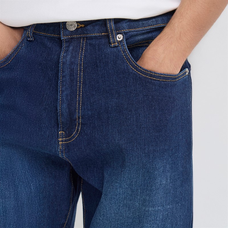 Solid Herre Sdjeni Denim Shorts Dark Blue Denim