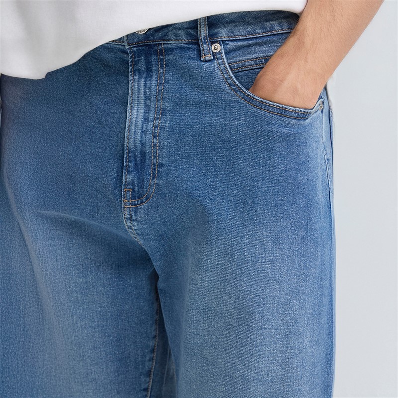 Solid Herre Sdjeni Denim Shorts Middle Vintage Blue Denim