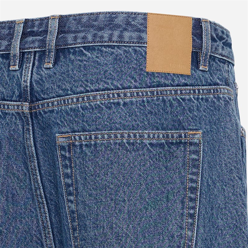 Solid Herren Sdomidt lockere Passform Denim Shorts Middle Blue Denim