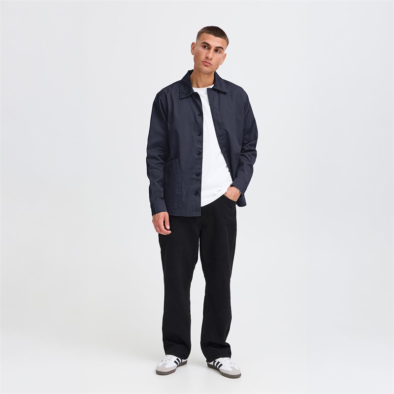 Solid Heren Ossie Overshirt Insignia Blue