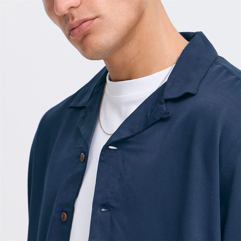 Solid Herre Pablo Kortærmet Skjorte Insignia Blue