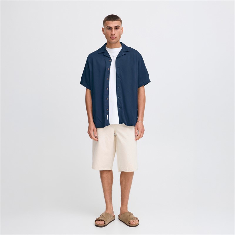 Solid Herre Pablo Kortærmet Skjorte Insignia Blue