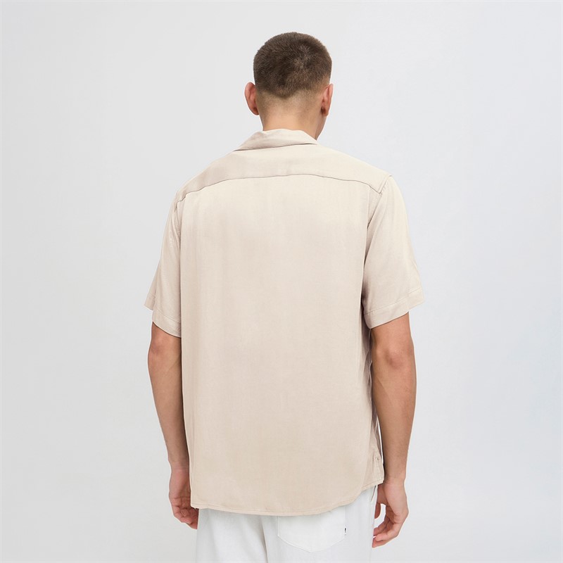 Solid Herre Pablo Kortærmet Skjorte Oatmeal