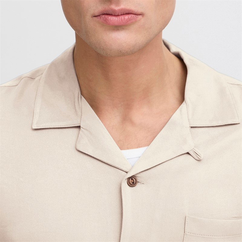 Solid Herre Pablo Kortærmet Skjorte Oatmeal