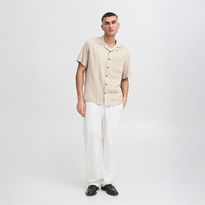Solid Herre Pablo Kortærmet Skjorte Oatmeal