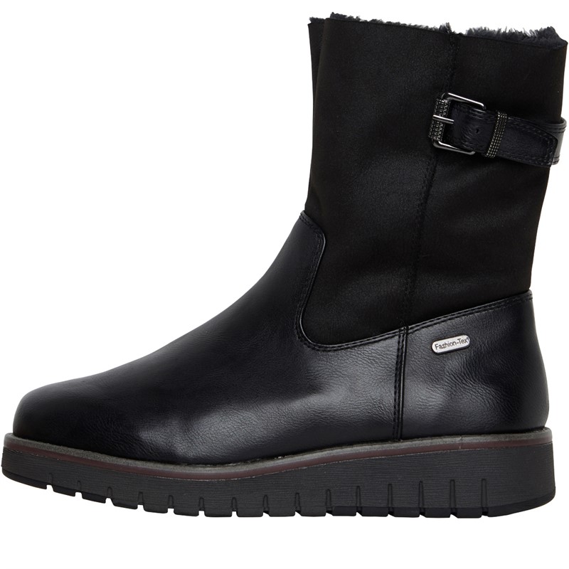 Mid calf sales black womens boots