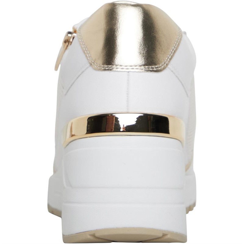 Buy Marco Tozzi Womens 23743 Wedge Trainers White Gold