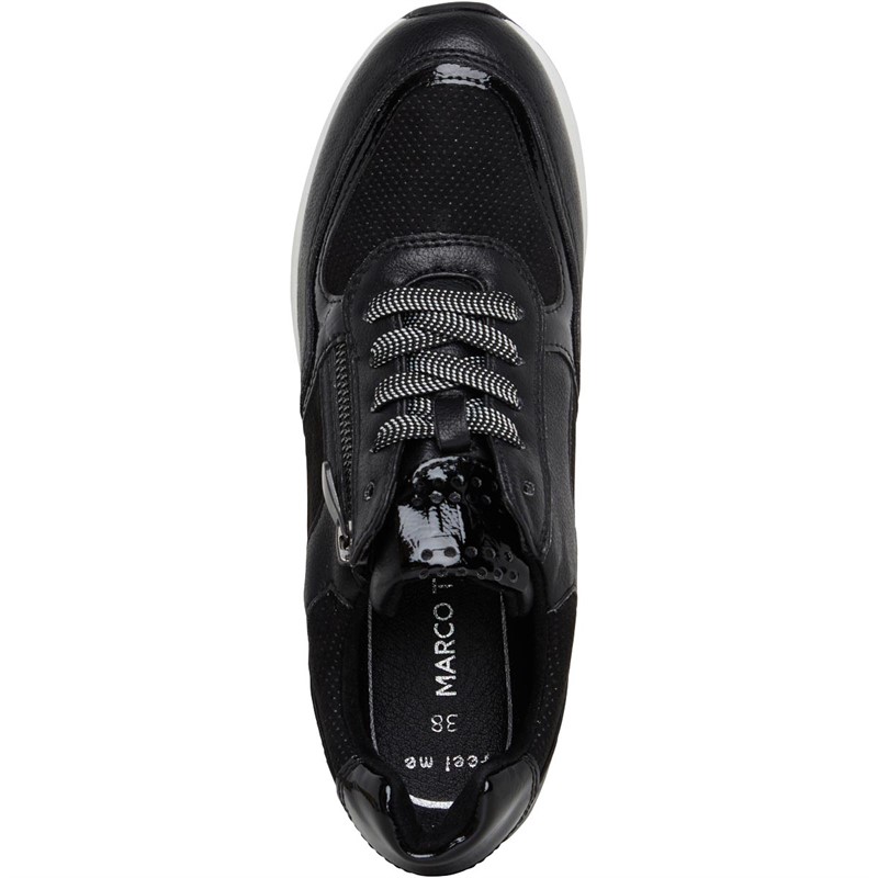 Marco tozzi black wedge shoes shop
