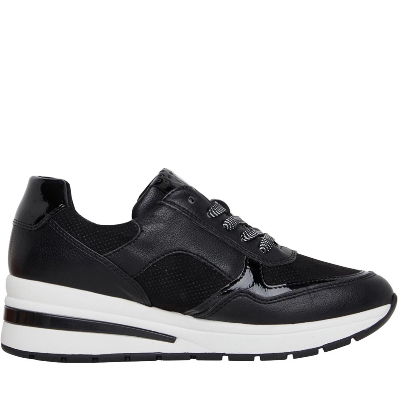 Marco Tozzi Womens 23748 Wedge Trainers Black Comb