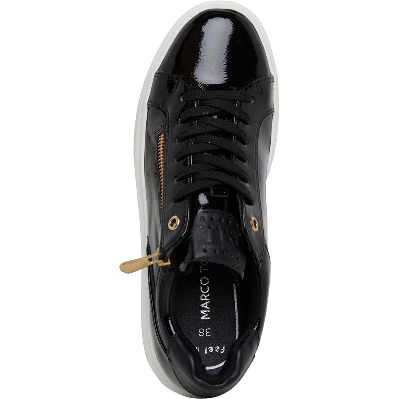 Black patent trainers womens store