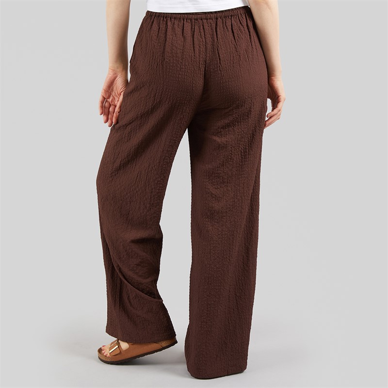 Wednesday's Girl Womens Abbey Tie Waist Trousers Chocolate