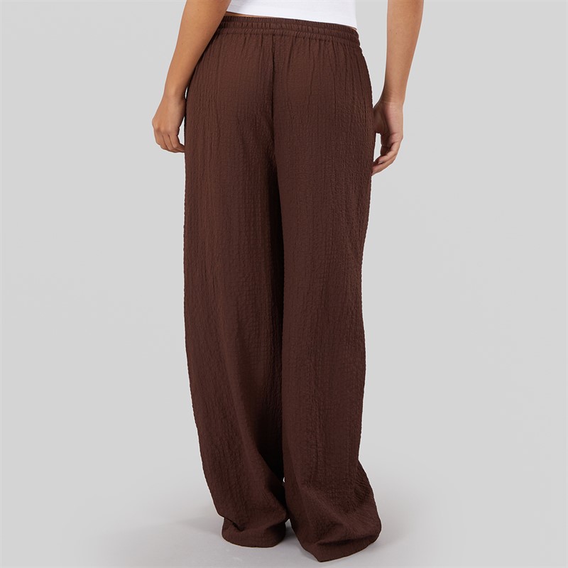 Wednesday's Girl Womens Abbey Tie Waist Trousers Chocolate