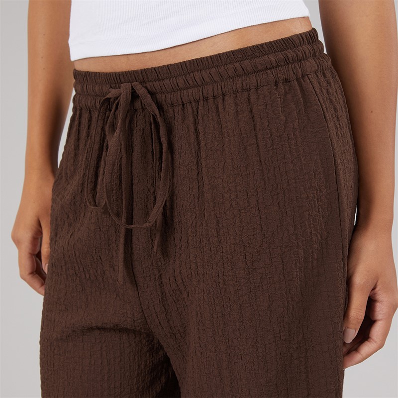 Wednesday's Girl Womens Abbey Tie Waist Trousers Chocolate